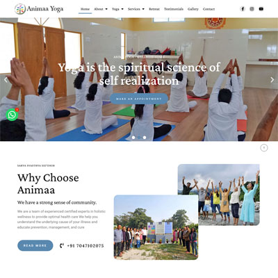 developed yoga website